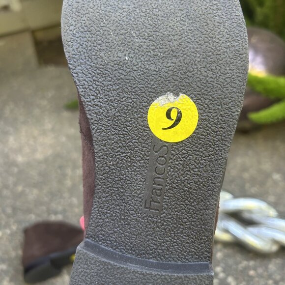 Franco Sarto Isolde Dark Brown Suede Leather Chukka Ankle Booties Size 9 - Picture 6 of 11